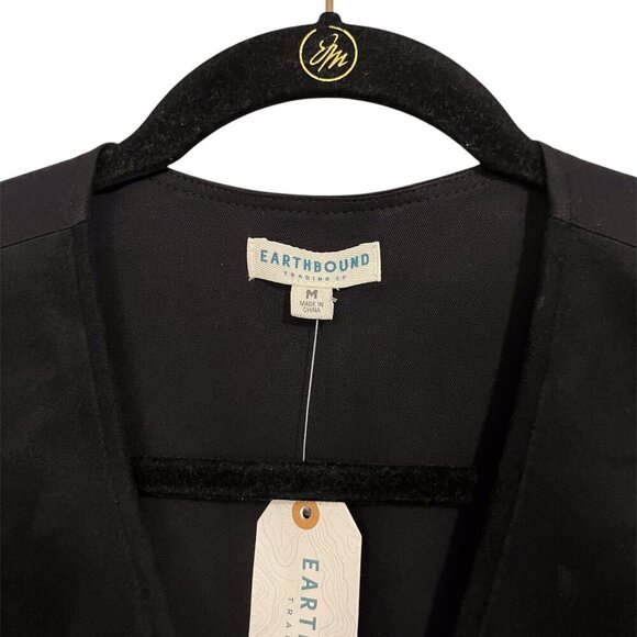 NWT- Earthbound Unisex Black & Gold Faux Suede Vest Size: Medium - Picture 2 of 4